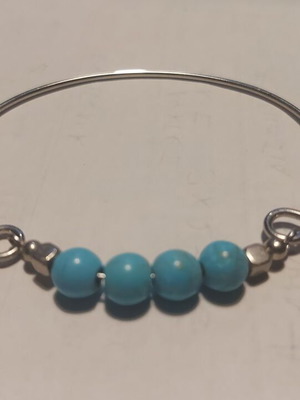 Metal bracelet with turquoise stones new