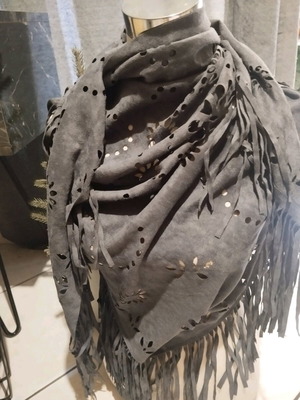 Gray women's scarf used, suede type from America