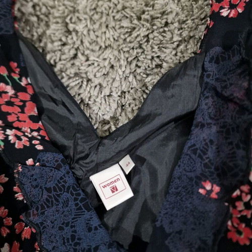 Women floral summer dress used as new, size L, viscose, blue
