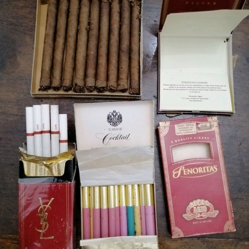 Collectible cigarette and cigar boxes used, pack of 5 pieces