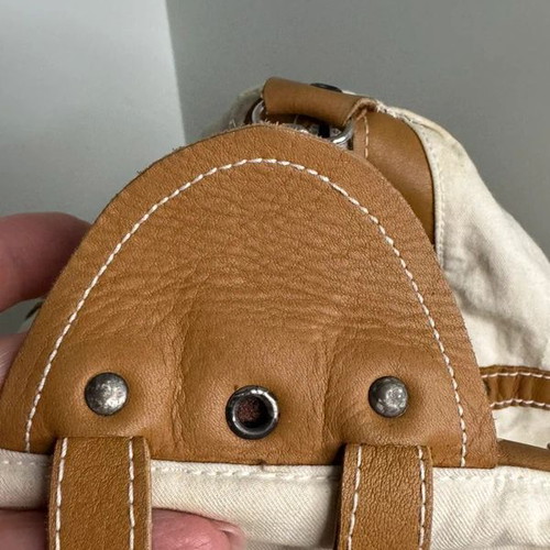 Shoulder backpack bag new, beige and brown