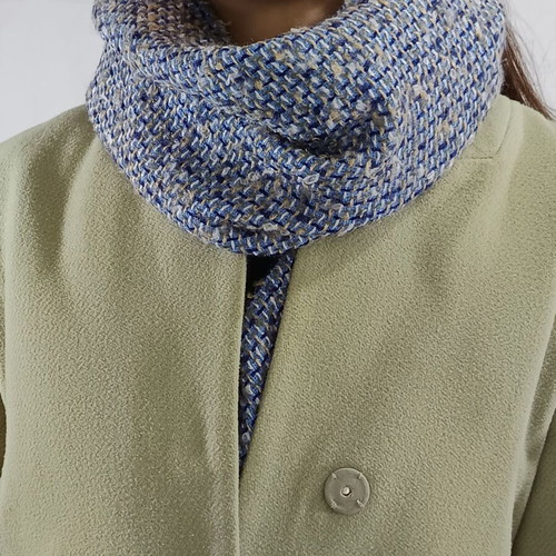 Esprit knitted infinity scarf like new, blue melange