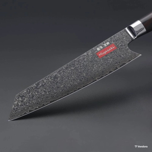 Takahiro Miyazaki Santoku 20cm VG10 Damascus knife used with premium case