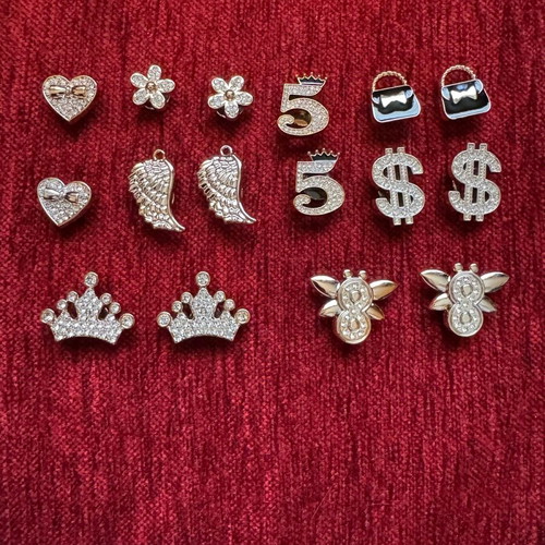 Charms for Crocs, 16 pcs, like new, black and gold