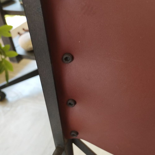 Neokatoikein armchair used, leather and iron, vintage