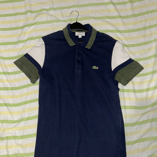 Lacoste polo shirt, size S, white and blue