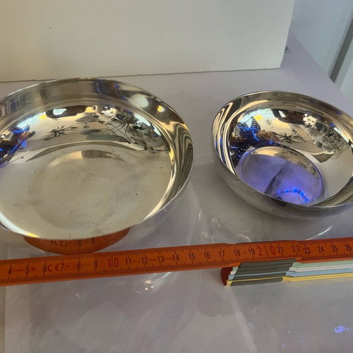 Christofle two bowls from 1960-70 used, 14cm and 12cm