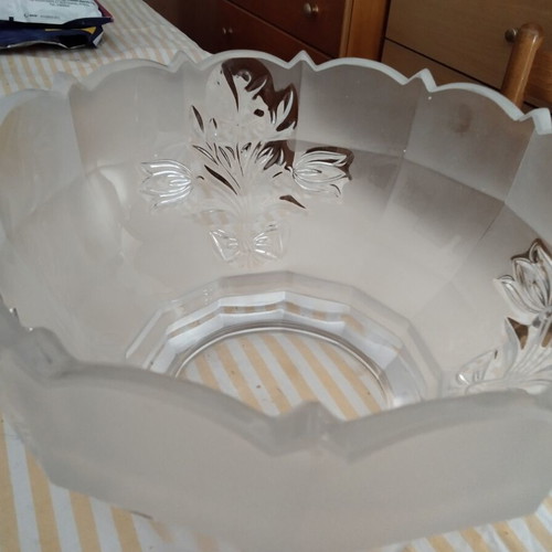 Vintage crystal large fruit bowl new