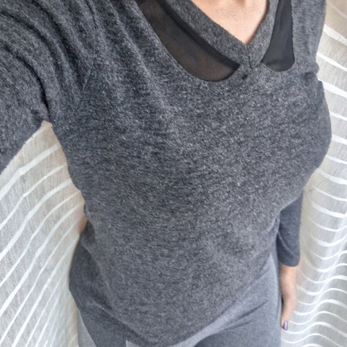 Knitted blouse dark gray used, size M