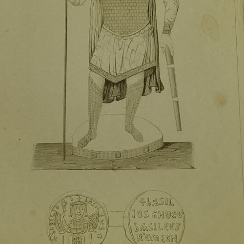 Ατσαλογραφία Βασίλειος Α' ο Μακεδών 1840, Βυζαντινός αυτοκράτορας
