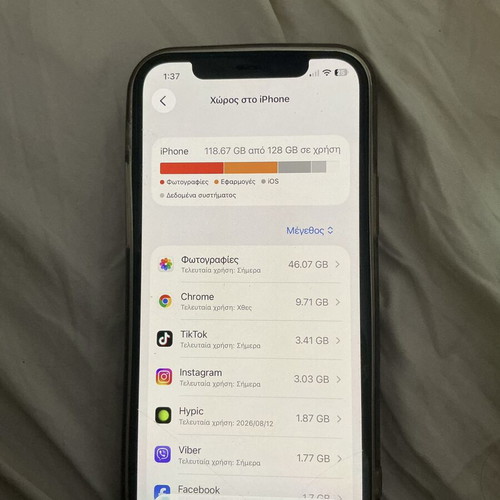 Apple iPhone 12 Mini 128GB black with case and charger