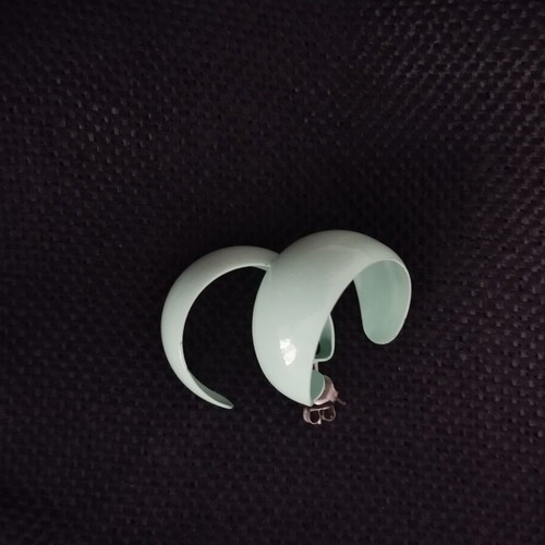 Small hoop earrings used, sky blue