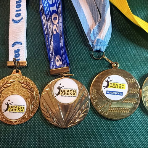 Beach Volley collectible medals set of 5 like new, Triantafyllidis Beach Arena
