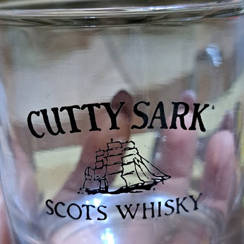 Cutty Sark whiskey glass new, height 9cm, diameter 7cm