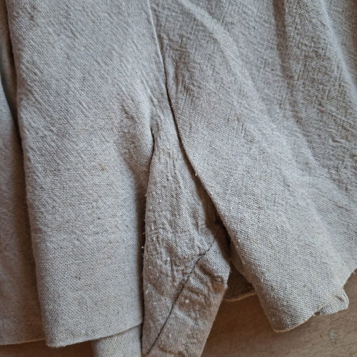 Zara high-waisted linen shorts with belt, used, beige, XS