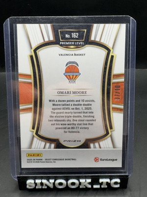 2025-26 Euroleague Select Omari Moore patch /10