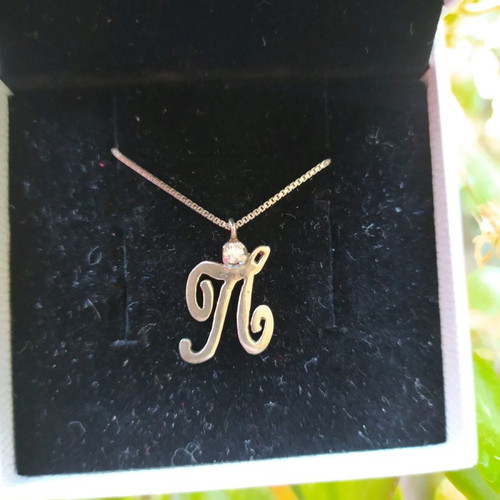 Silver 925 pendant with monogram used