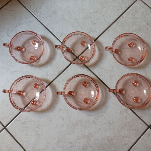 Rosaline glass dessert bowl set of 6 like new, 1930s vintage