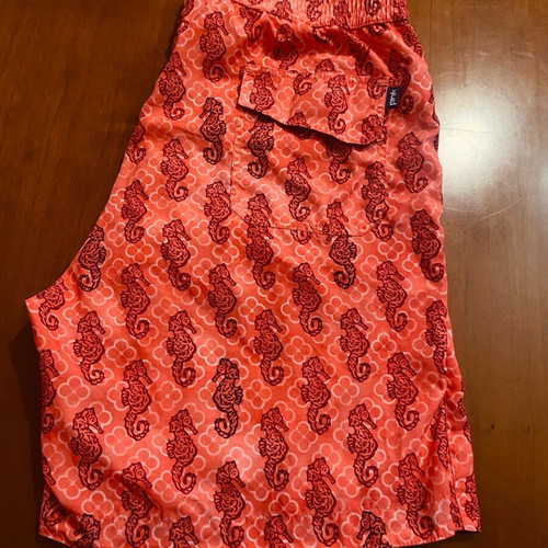 Parah men's swimwear size L new, coral with seahorses