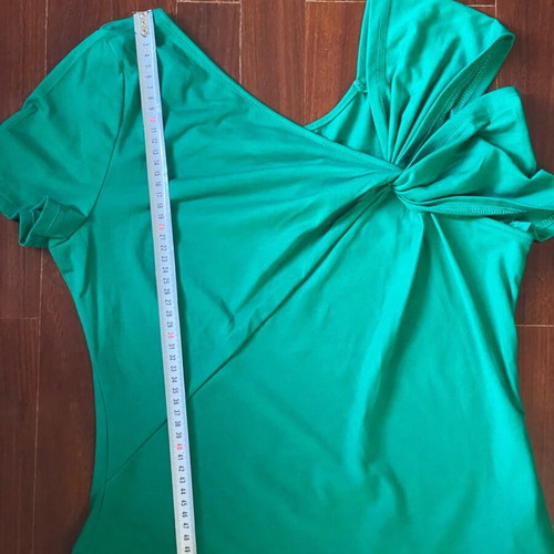 Green blouse large like new with unique shoulder cut