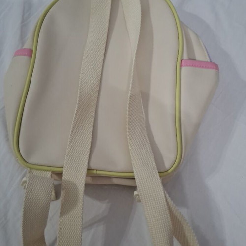 Zara backpack beige with pink, purple and green details