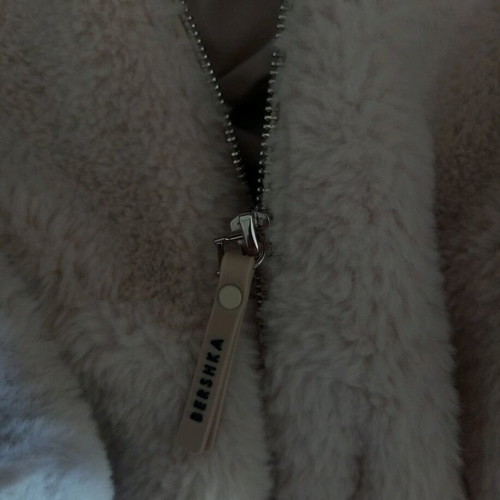 Bomber jacket beige with fur like new, size XS