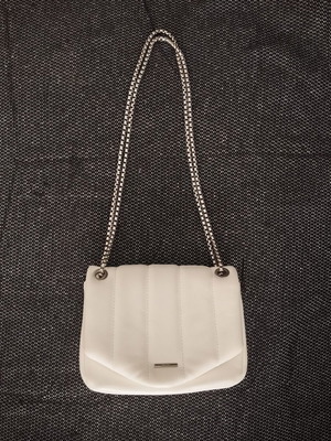 White Bershka shoulder/hand bag new with silver chain