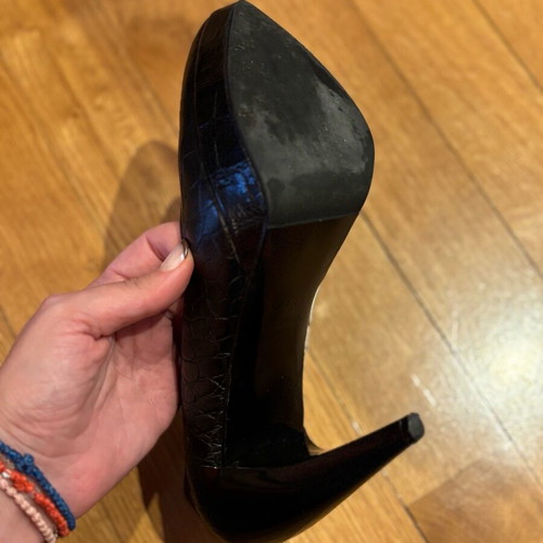 Zara black snake print 12-point heels used, size 40