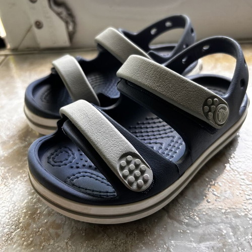 Crocs kids sandals blue and grey size C7 23-24
