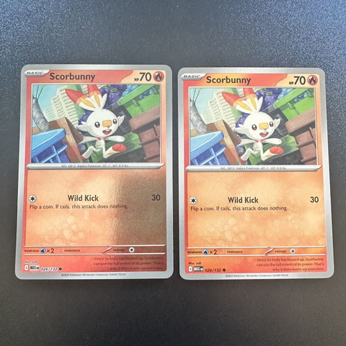 Scorbunny Pokemon card 026/132 Mega Evolution set