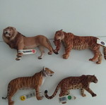 Σετ φιγούρων Schleich & Papo με λιοντάρι, 2 τίγρεις, λεοπάρδαλη, καινούργιο