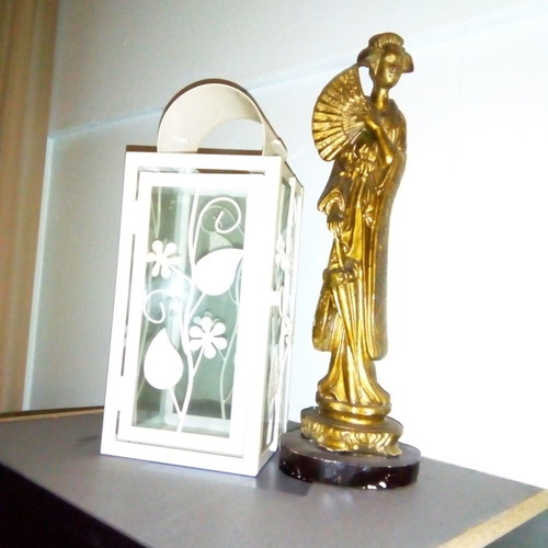 Decorative lanterns used, white, 25-30cm, metal and wood