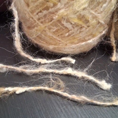 Knitting yarn new, 500 g, 80% wool mohair, cream beige with a little yellow