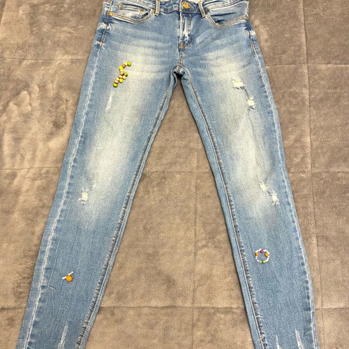 Arena denim jeans with hand-sewn beads like new, size 38