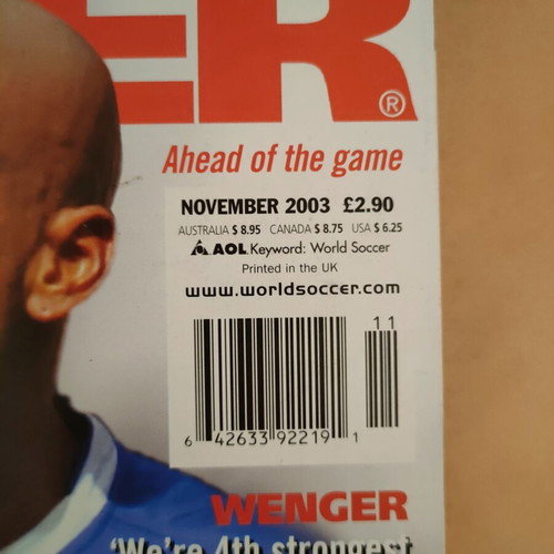 World Soccer November 2003 Magazine like new English edition
