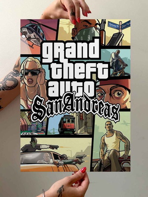 GTA San Andreas A3 poster new, 41x29 cm