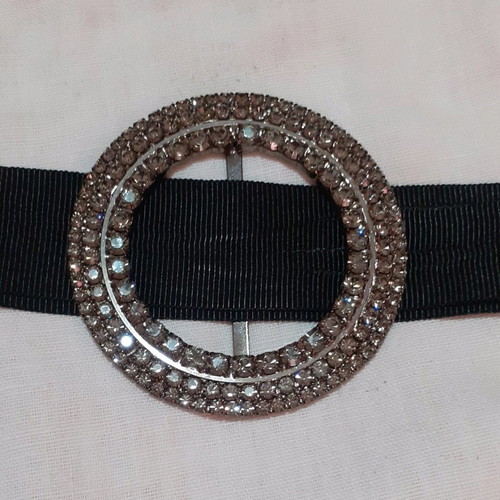 Swarovski belt buckle black new