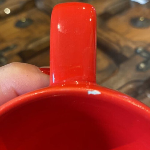Cup red funny used for tea