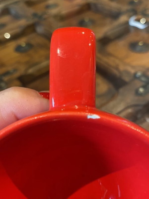 Cup red funny used for tea