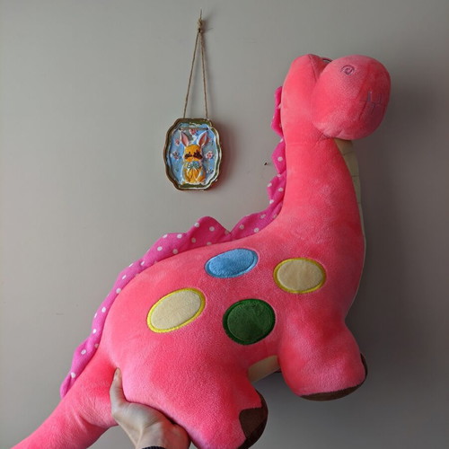 Big Dino Plush Like New Pink Dinosaur Teddy