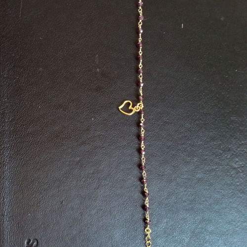 Silver 925 gold-plated bracelet with purple zircon stones like new