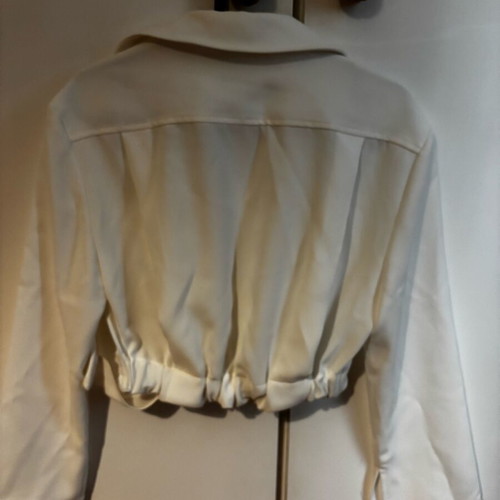 Crop top shirt Zara with long sleeve white, like new, size XS