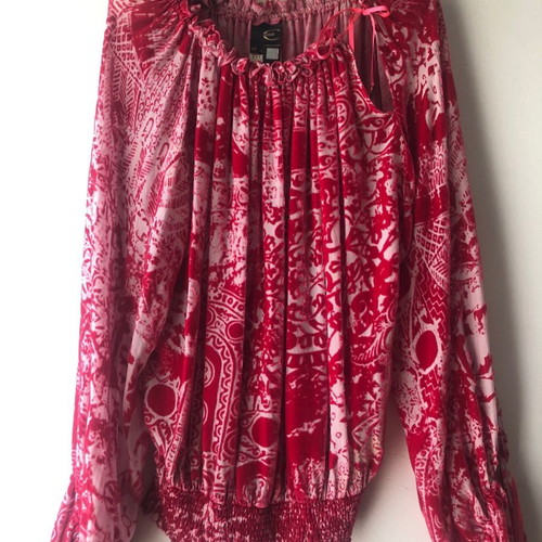 Just Cavalli devore velvet blouse used, size 42, fuchsia