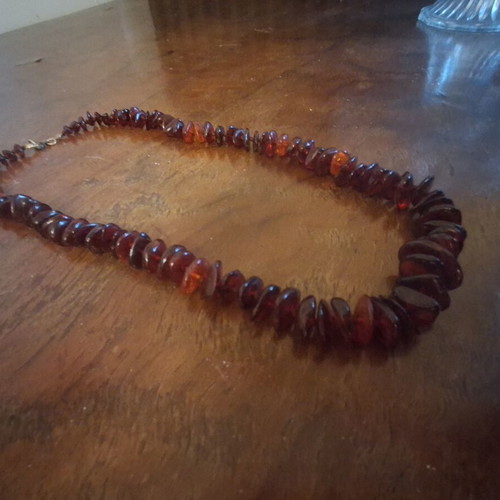 Amber necklace Baltic cognac color vintage like new