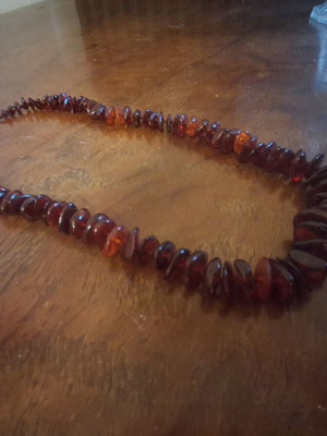 Amber necklace Baltic cognac color vintage like new