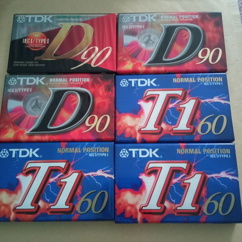 TDK audio cassette pack of 6, 3 T1 60 + 3 D 90, new sealed