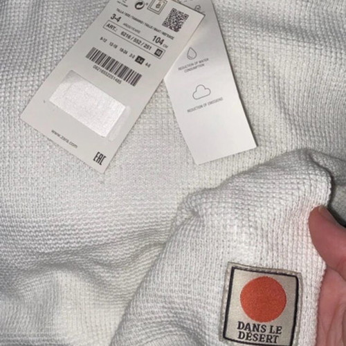 Zara sweater brand new with tag, size 3-4 years, white