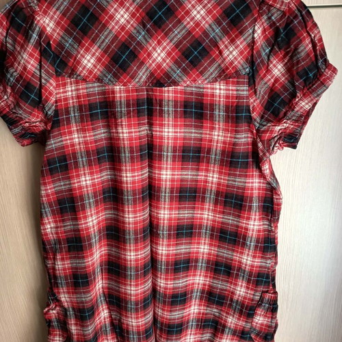 Lynne checked blouse dress size L like new, black and red