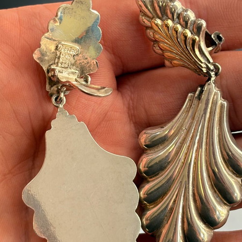 Silver-gold earrings with clips 925/585 used