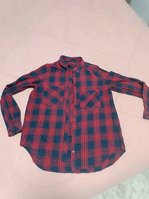 Stradivarius checked shirt like new blue and red, size S